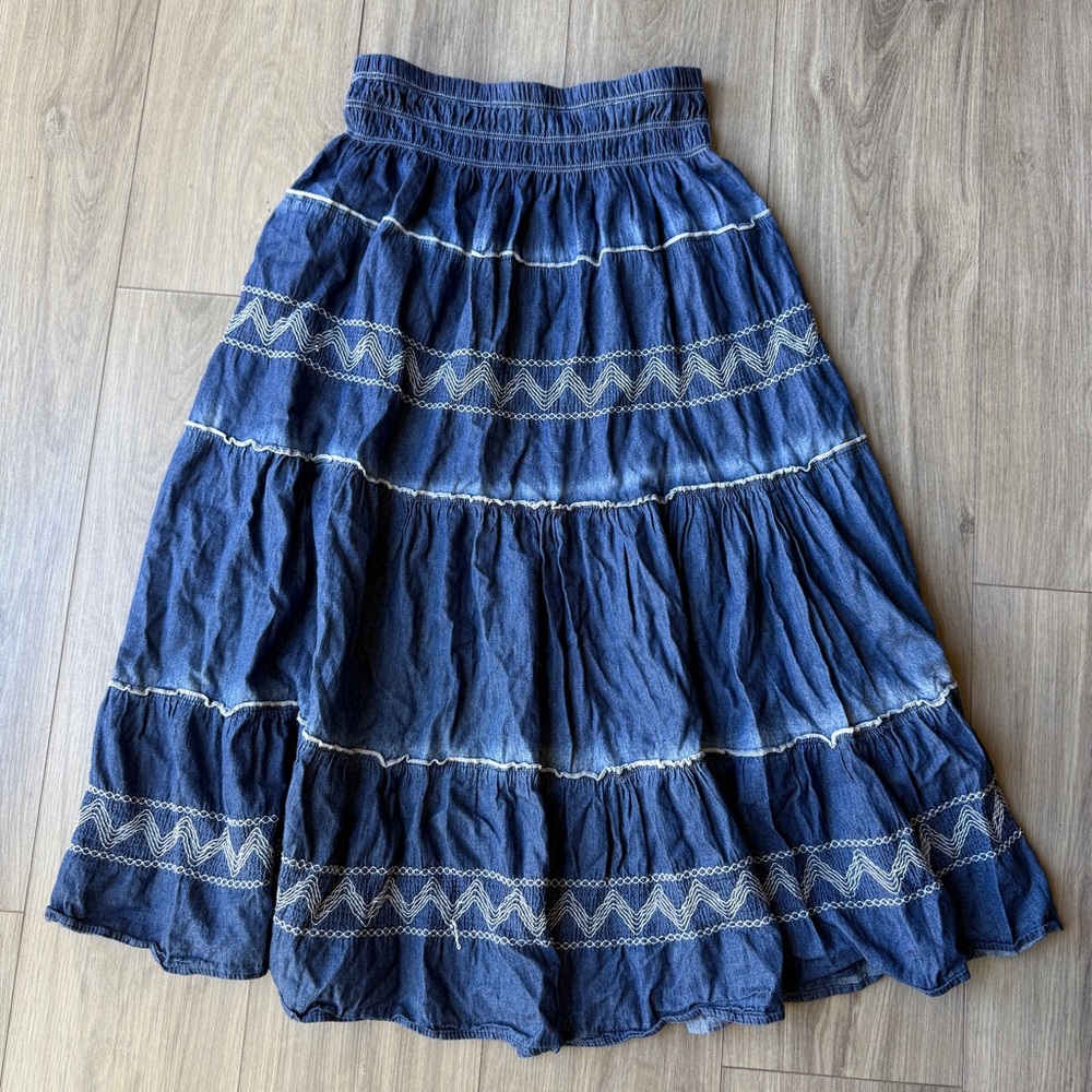 Indigo & Lace Cottagecore Maxi Skirt